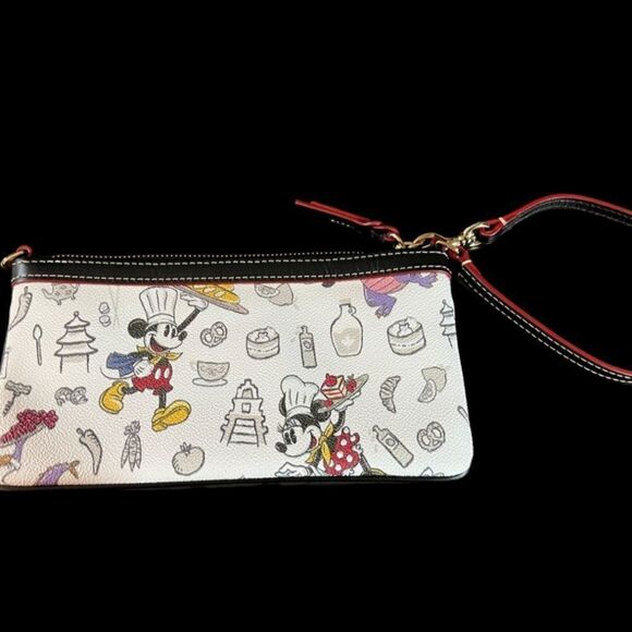Disney Parks Food & Wine Festival Dooney & Bourke Wristlet Mickey & Minnie Mouse - Picture 4 of 6